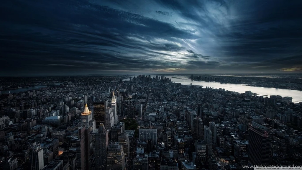 City Aerial View Night HD Desktop Wallpapers : High Definition : Mobile