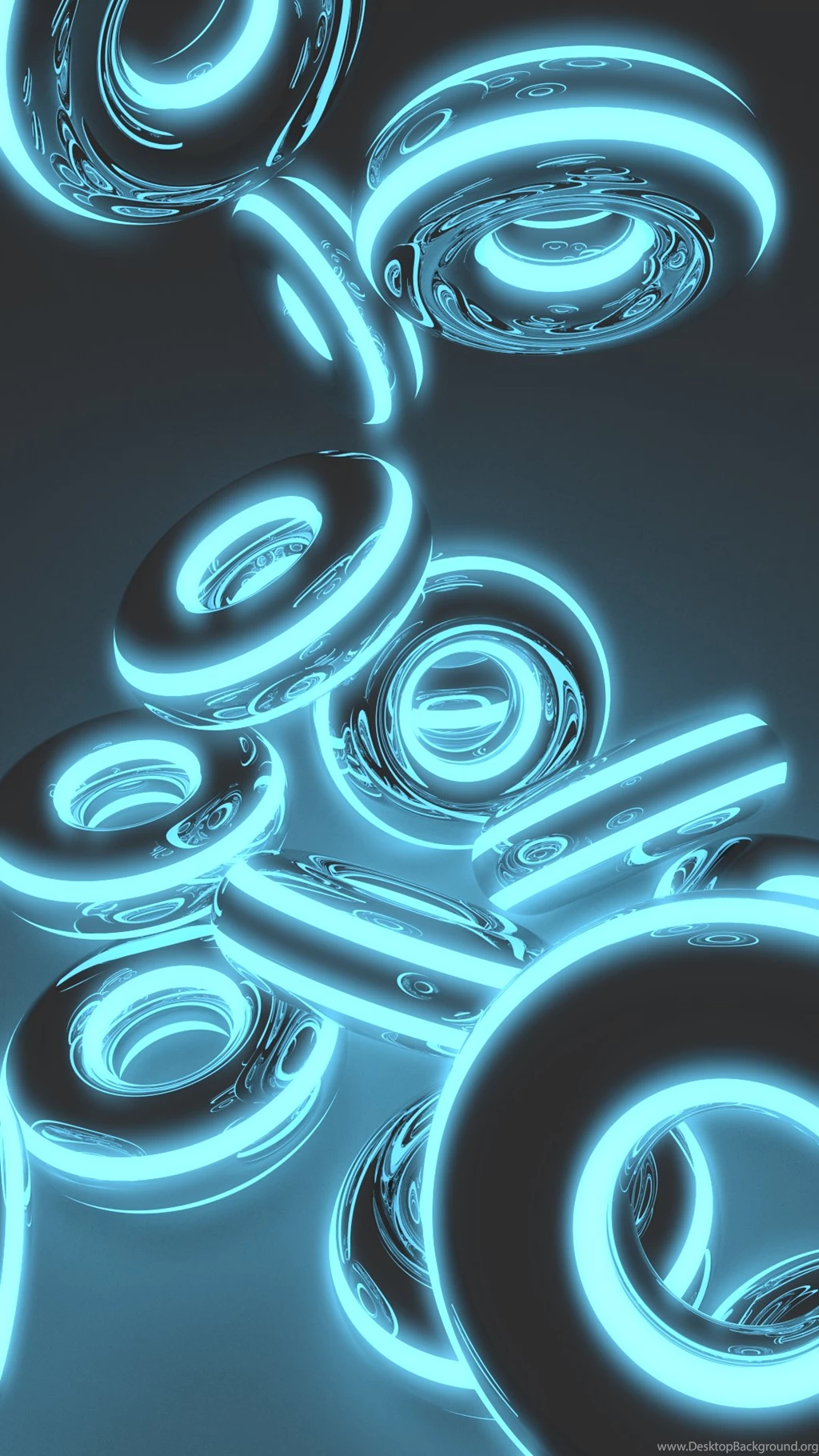 HTC Droid DNA Wallpaper: Blue Neon Donuts Mobile Android Wallpapers
