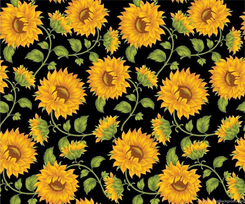 Sunflower Print In Black Backgrounds By DonCabanza On DeviantArt