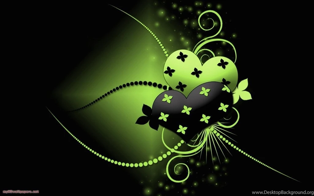 Black Green Hearts Free Desktop Wallpapers High Definition ...
