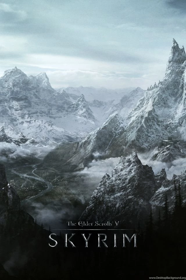 Download Wallpapers 640x960 Skyrim, World, Rocks, Winter, Cold, The ...