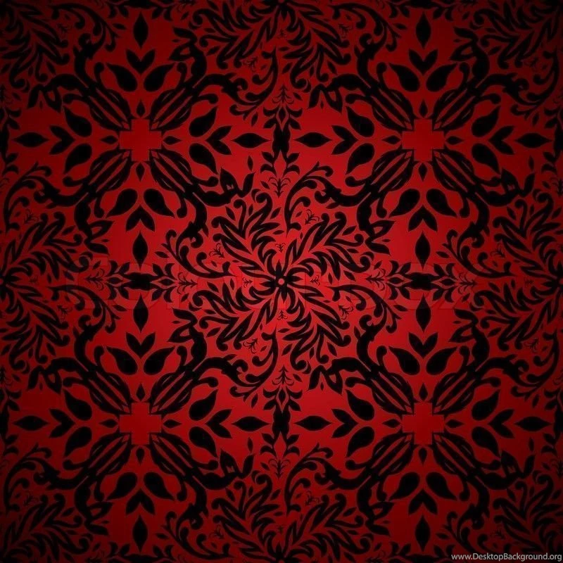 Red And Black Floral Inspired Seamless Backgrounds Pattern