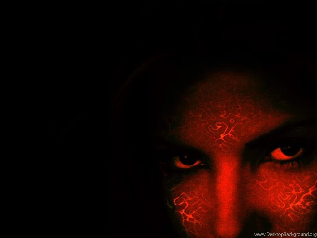 Free Desktop Wallpaper, Cropped Red Face Black Backgrounds