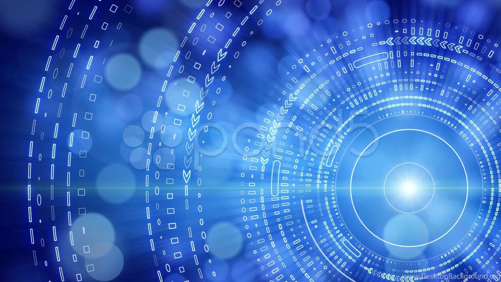 Blue Abstract Backgrounds Lights And Tech Circles Loop. Stock ...