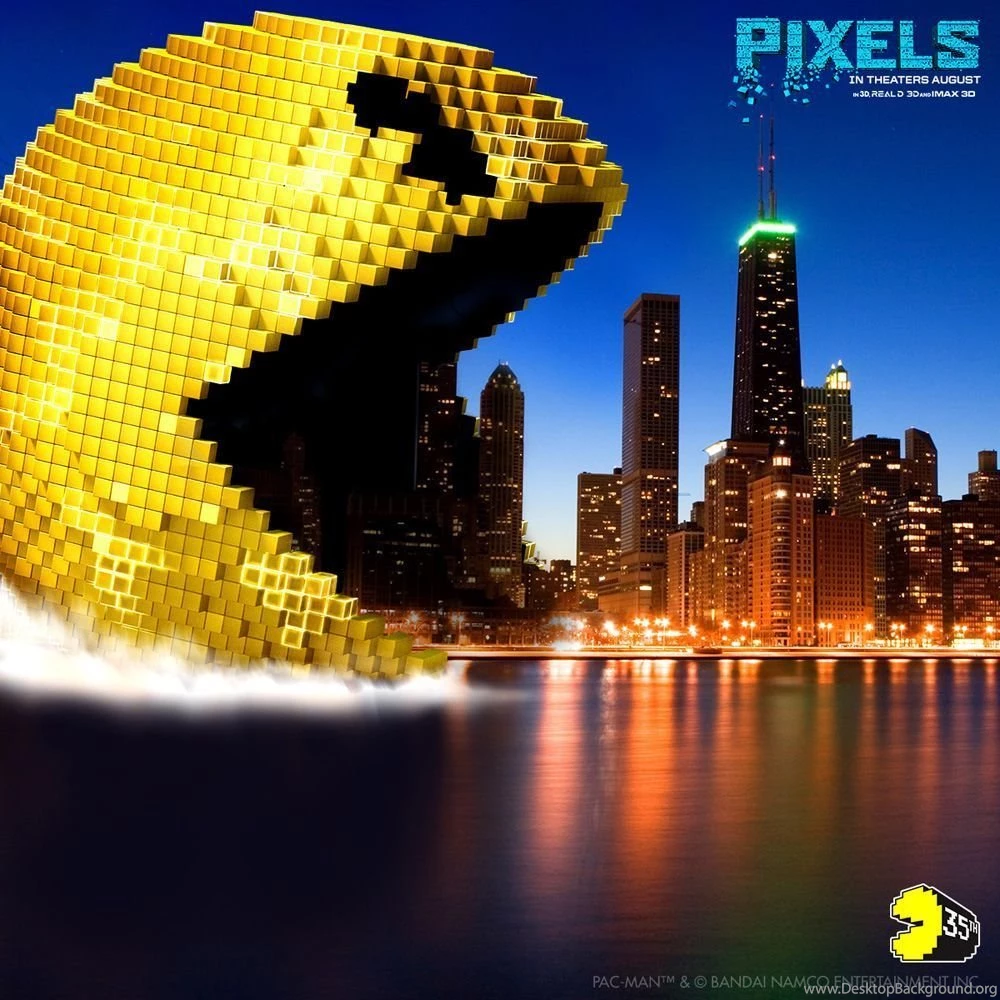Pixel Movie Pac Man Wallpaper.