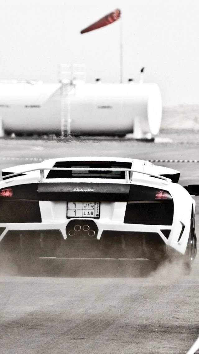 640x1136 White Lamborghini Murcielago On The Track Iphone 5 Wallpapers
