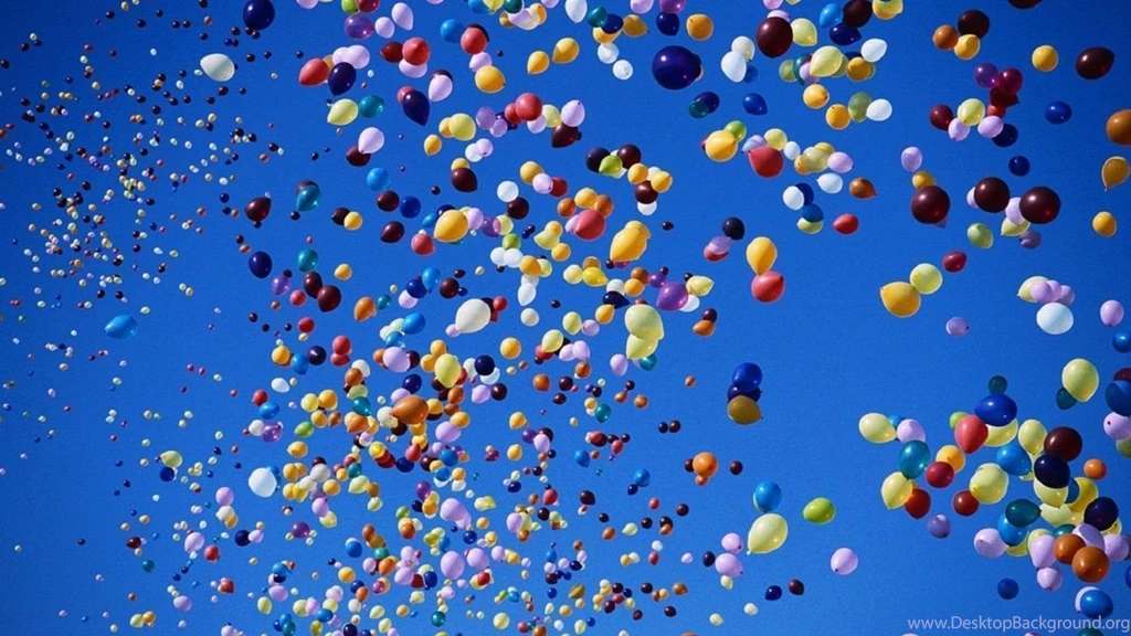 1366x768 Multicolored Balloons On Blue Sky Desktop PC And Mac ...