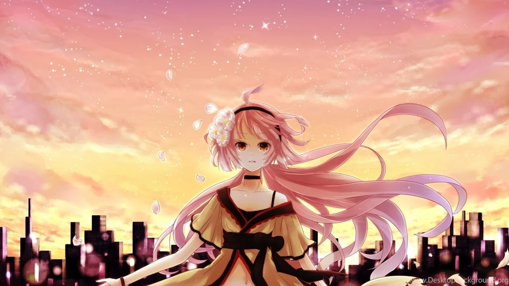 Download Wallpapers 2560x1440 Anime, Girl, Hair, Pink, Flower ...