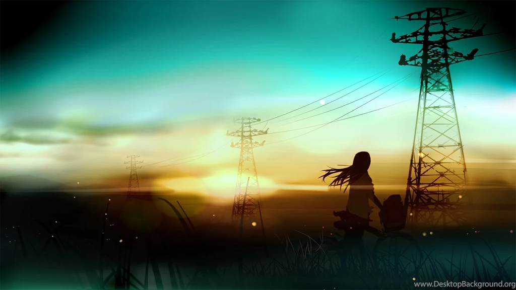 Anine Scenery With A Girl Wallpapers