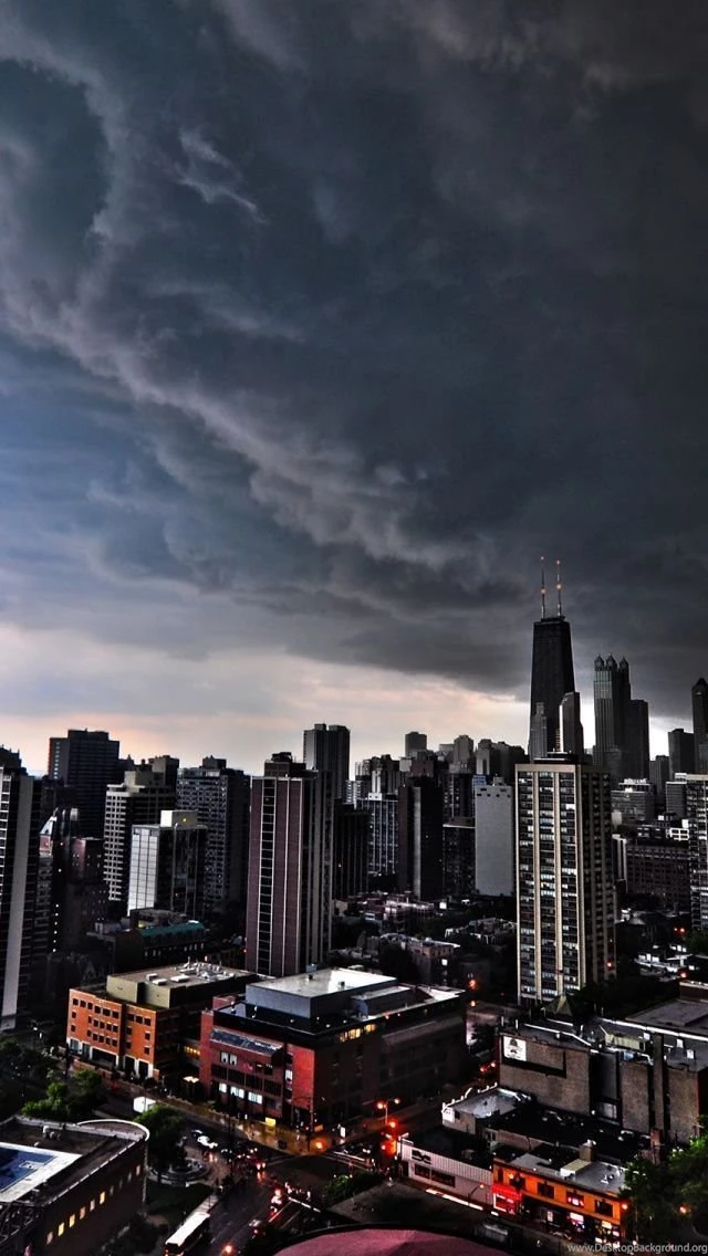 Storm Clouds Over Chicago iPhone 5s Wallpapers Download