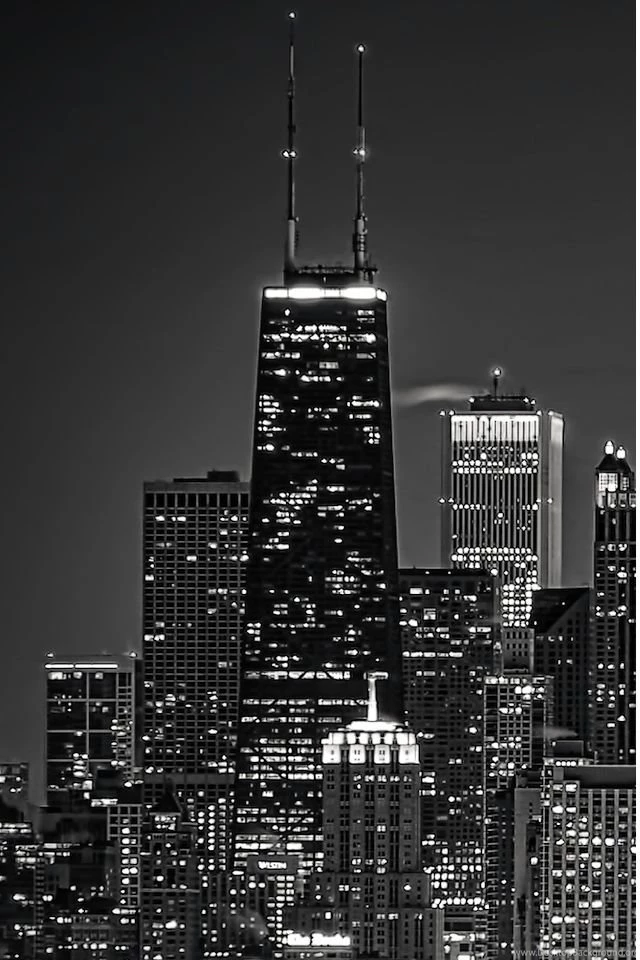 Dark Chicago Cityscape iPhone 4s Wallpapers Download