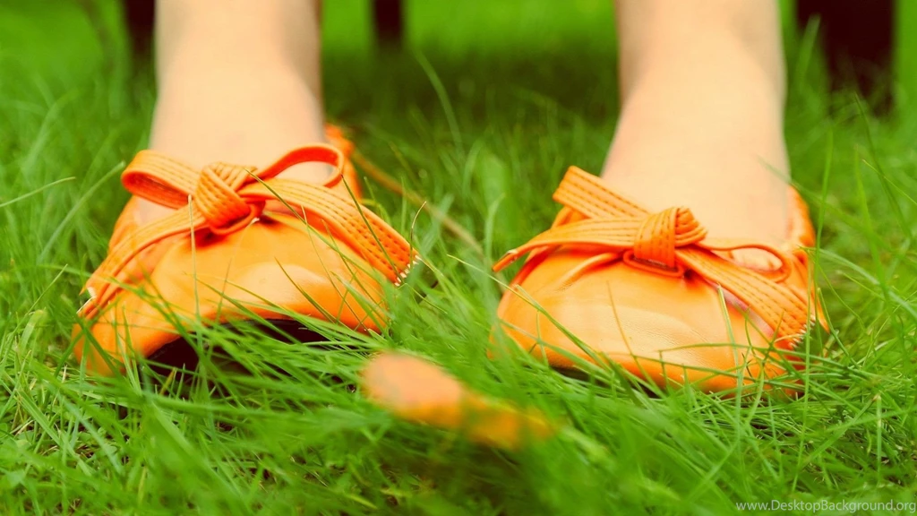 Orange, Grass, Shoes :: Wallpapers