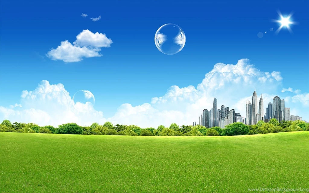 Fantasy, City, Background, Buble, Photo (