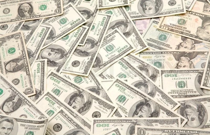 Money And Grunge Background, Focus Point On Center Of Image ...