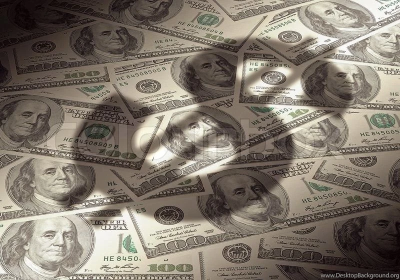 Shadow Of American Dollar Symbol On Money Backgrounds