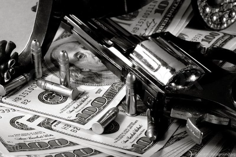 Western Still Life Over Money Backgrounds Shot With View Camera ...