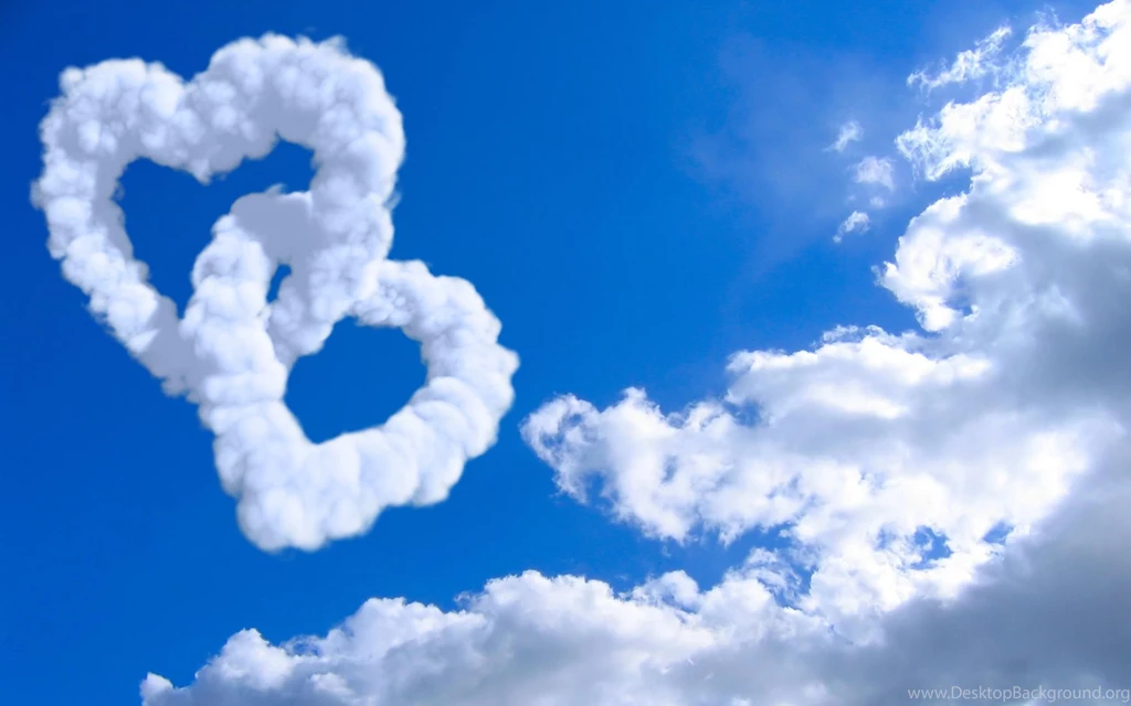 Sky Clouds Backgrounds With Love Hearts