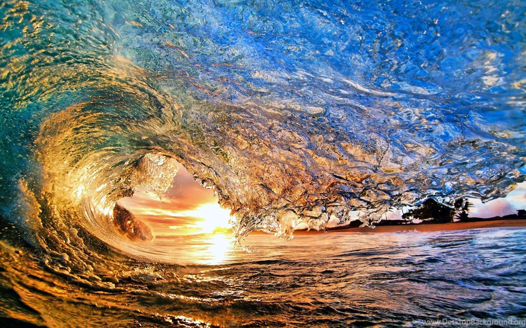Under The Wave, Ocean, Sunset, Beach, Beaches, 2560x1600 HD ...