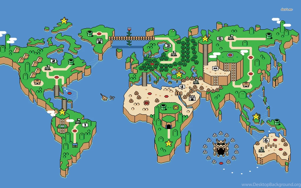 Earth Map In Super Mario Wallpapers Game Wallpapers