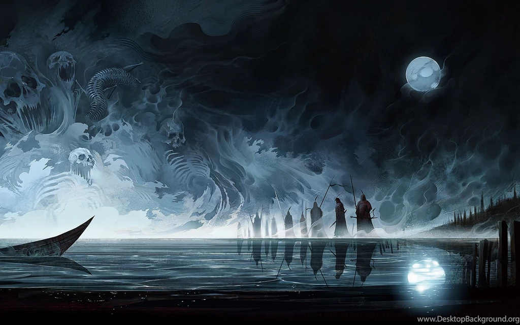 Skulls painting dark moon free hd wallpapers