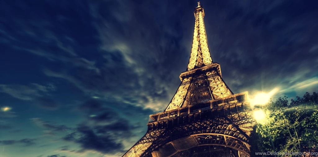 Eiffel Tower On Backgrounds Of Blue Night Sky Wallpapers And Images ...