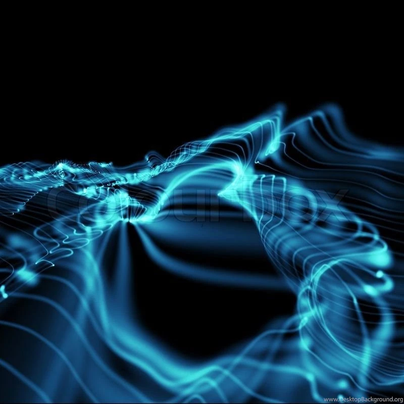 Abstract Blue Smooth Wavy Neon Light Backgrounds In Perspective ...