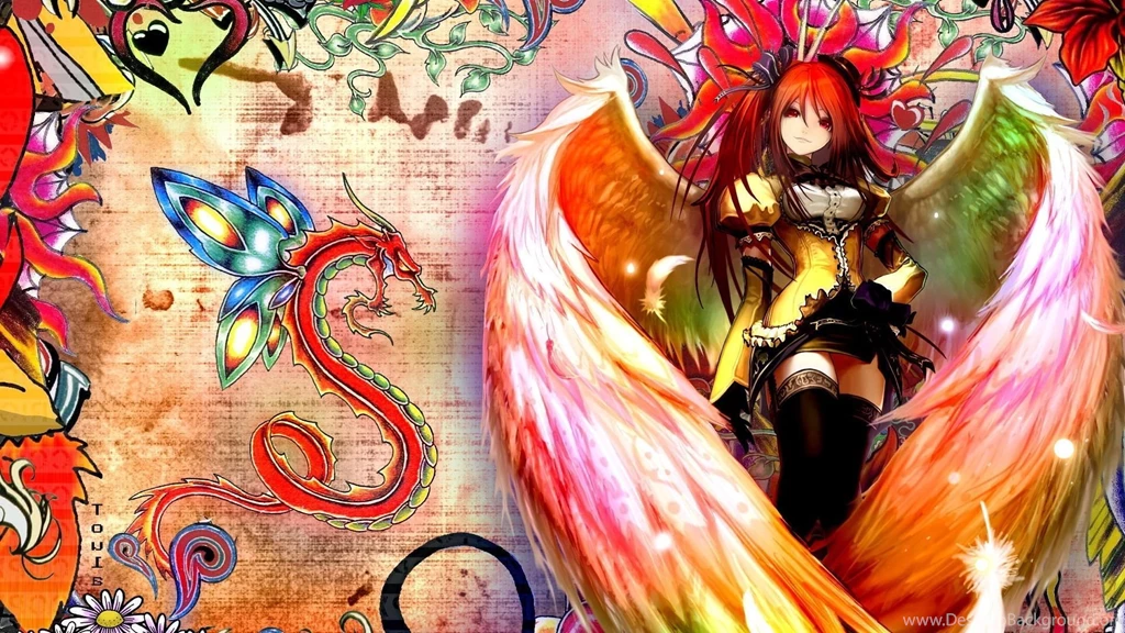 1920x1080 Winged Anime Girl Wallpapers