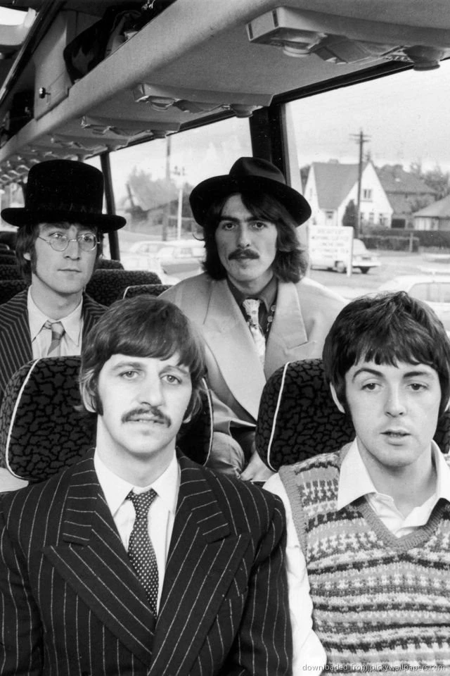 Download The Beatles In A Bus Wallpapers For Iphone 4 Desktop Background