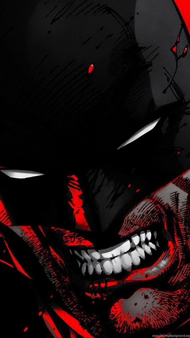 Red Batman Grinning iPhone 5 Wallpapers (640x1136)