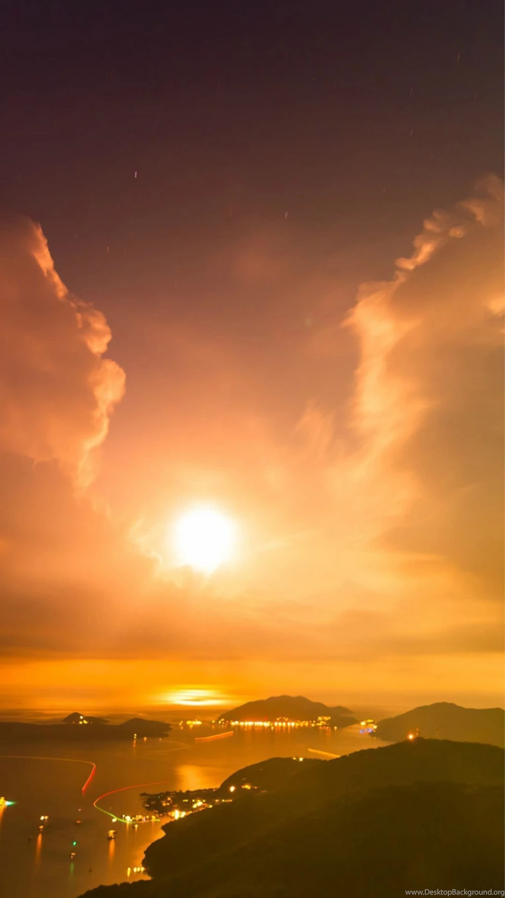 British Night Sunset Lake Sea Mountain Nature iPhone 6 Wallpapers ...