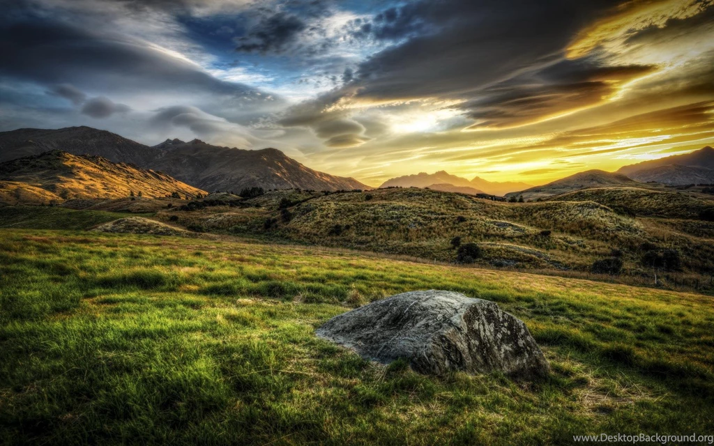 Morning Mountains Sky Landscape Sunrise Sunset Hdr HD Backgrounds ...
