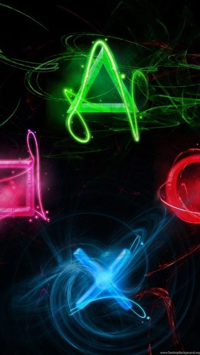 Neon Playstation Buttons iPhone 5s Wallpapers Download