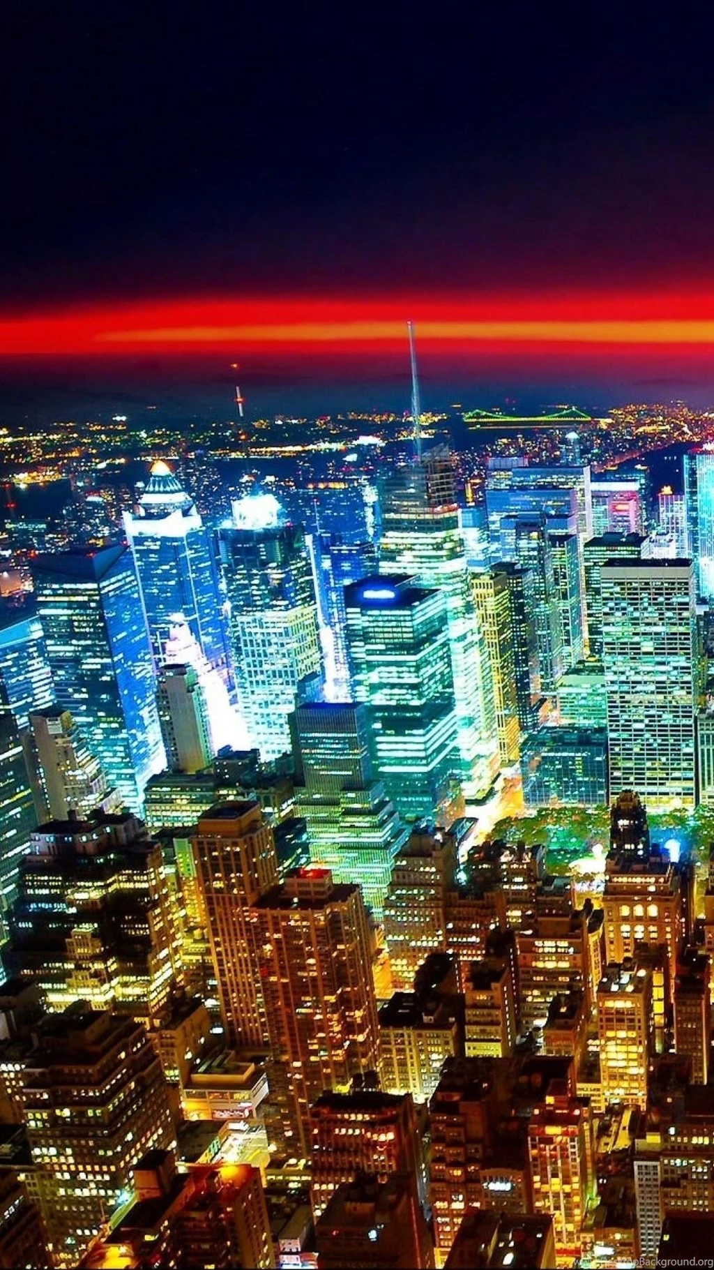 Android wallpaper download Beautiful Places 1080x1920 Seattle Night City Lights Red Horizon.jpg