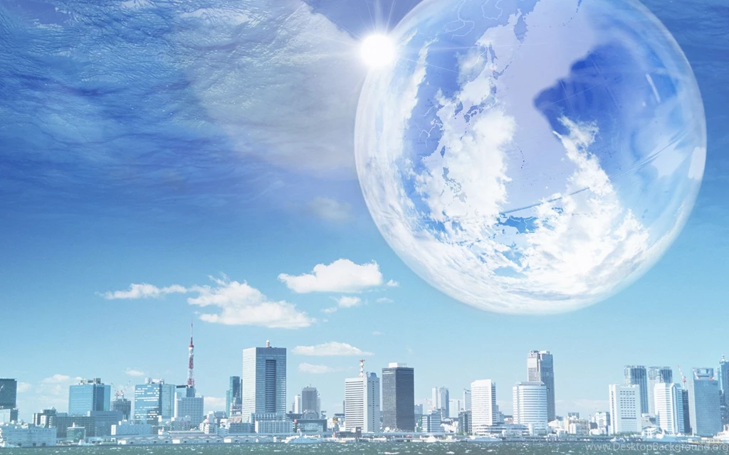 1920x1200 City Scape And Planet Desktop PC And Mac Wallpapers