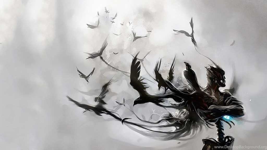 Abstract Birds White Backgrounds Raven Wallpapers