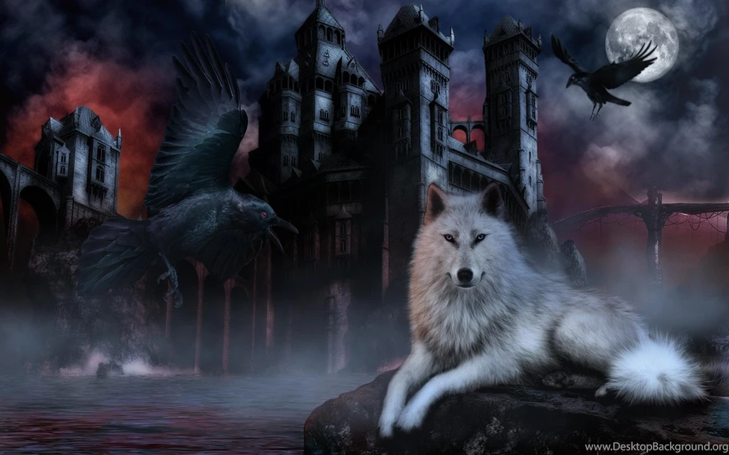WOLF RAVEN WALLPAPER (