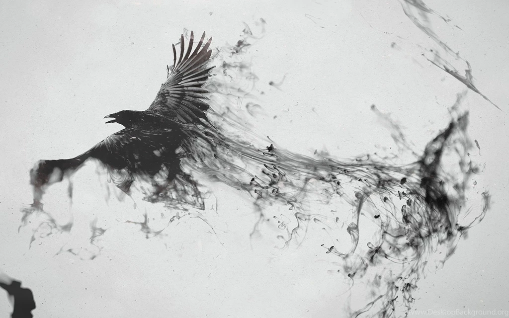 A Raven Flying Up Black Water Art Fulls Creen