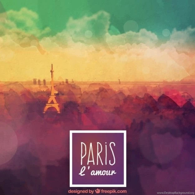 Watercolor Paris Backgrounds Vector