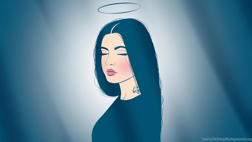Download Wallpapers 2048x1152 Angel, Nimbus, Tattoo, Lips, Dream ...