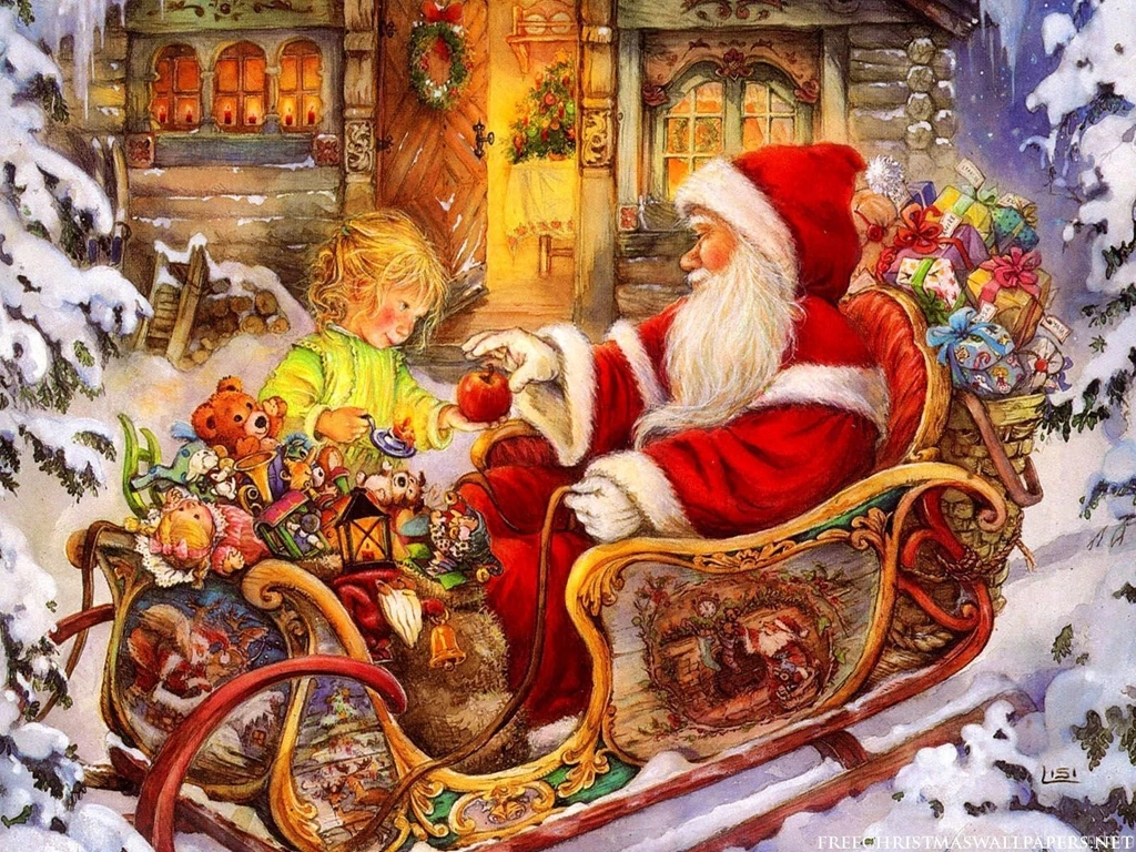 Santa Claus and Gifts Wallpapers