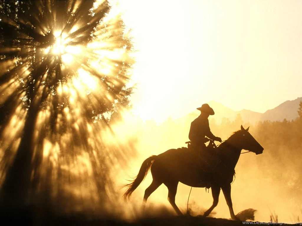 Download Cowboy Horse Sunset Free Wallpapers 1600x1200