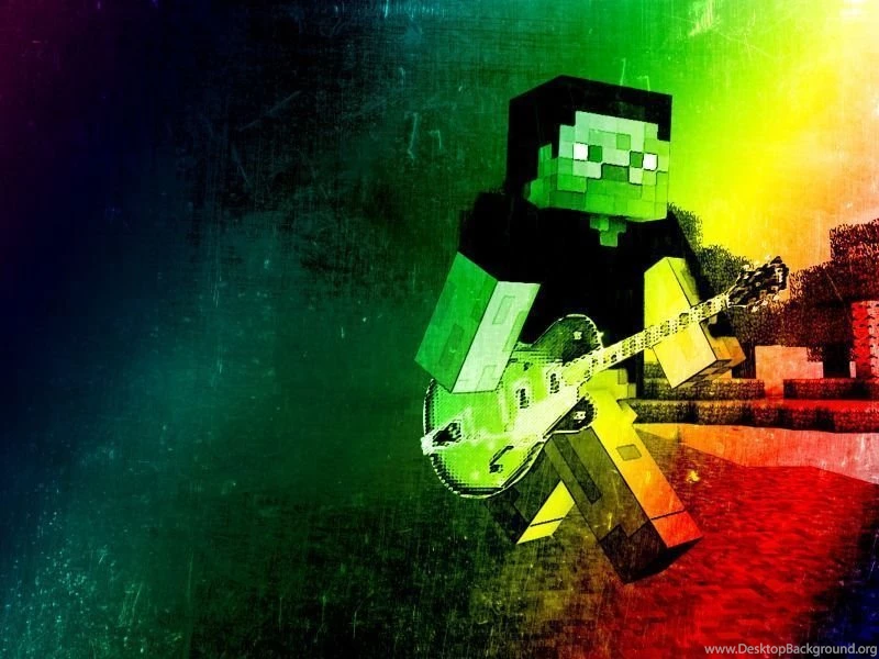 Minecraft Steve Zombie Playing Guitar (Wallpapers Various Sizes ...
