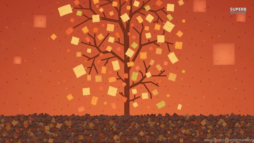 Square Leaves In Autumn Wallpapers Digital Art Wallpapers
