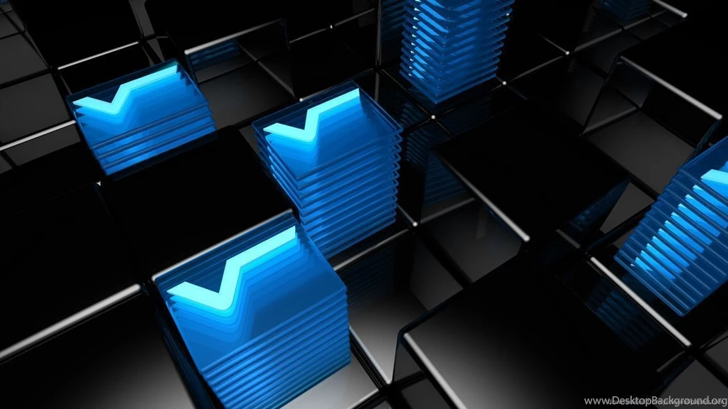 Download 1280x720 Blue And Black Cubes Wallpapers