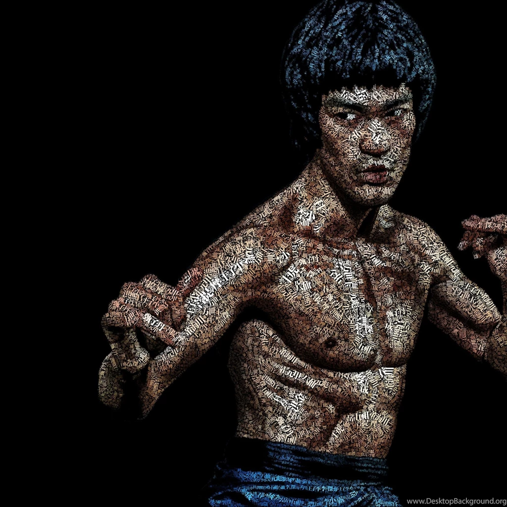 Download Bruce Lee Typographic Art Portrait HD Wallpapers For iPad ...