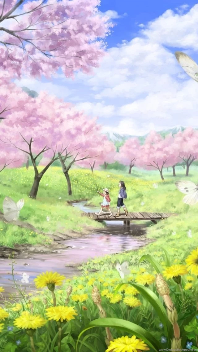 Anime Spring iPhone 5 Wallpapers