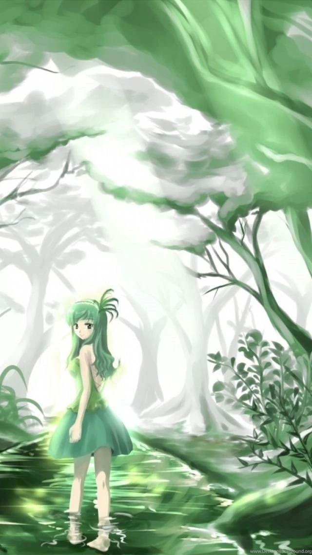 640x1136 Green Anime Beauty Forest Iphone 5 Wallpapers