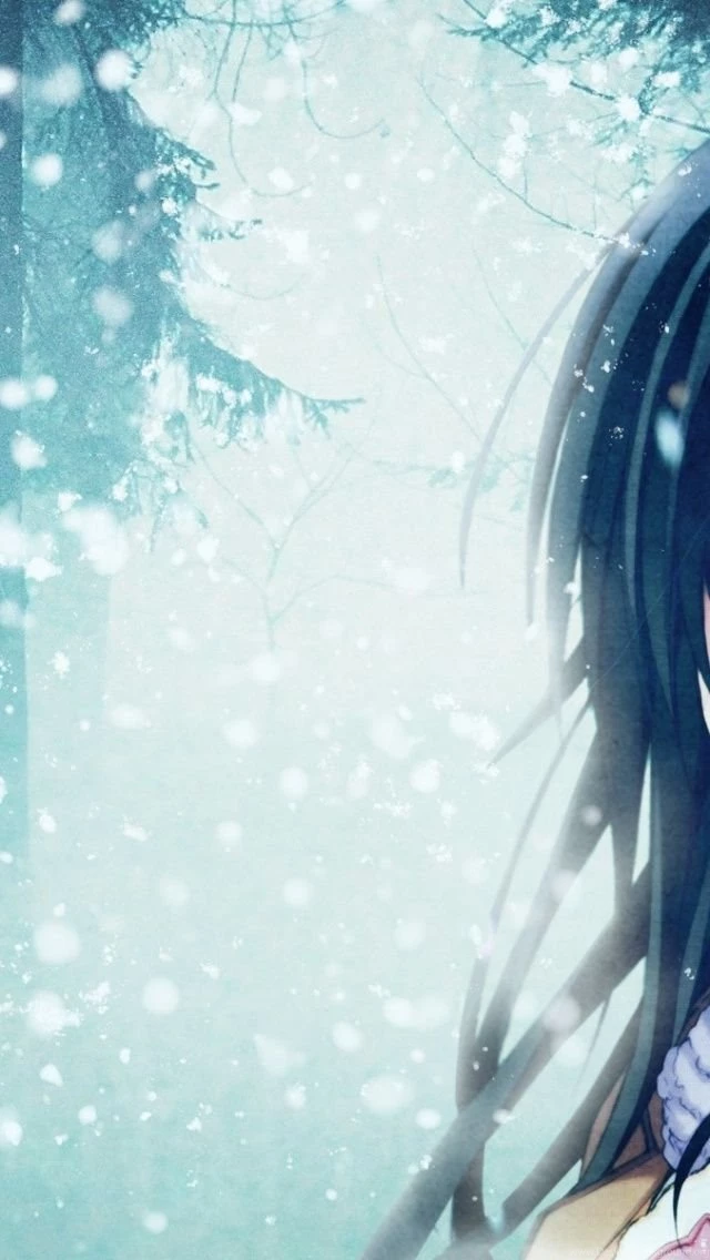 Anime Girl In Snow iPhone 5 Wallpapers