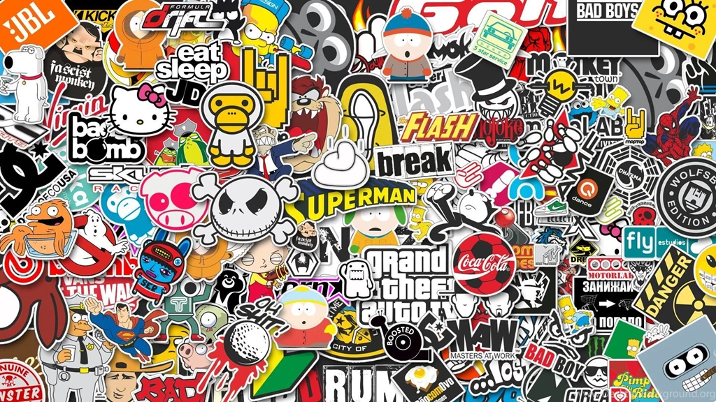 Download Wallpapers 1920x1080 Stickers, Style, Jdm Full HD 1080p HD ...