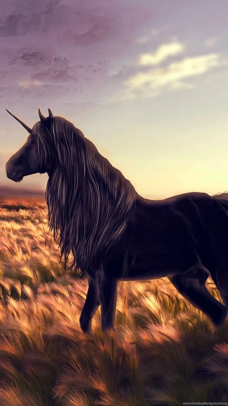 Download Wallpapers 750x1334 Horse, Unicorn, Golf, Art, Grass, Wind ...